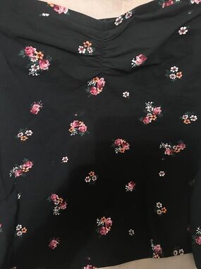 Torrid Black Floral Sleeveless Tube Top  with Pink Rose Print NWOT plus size 3x